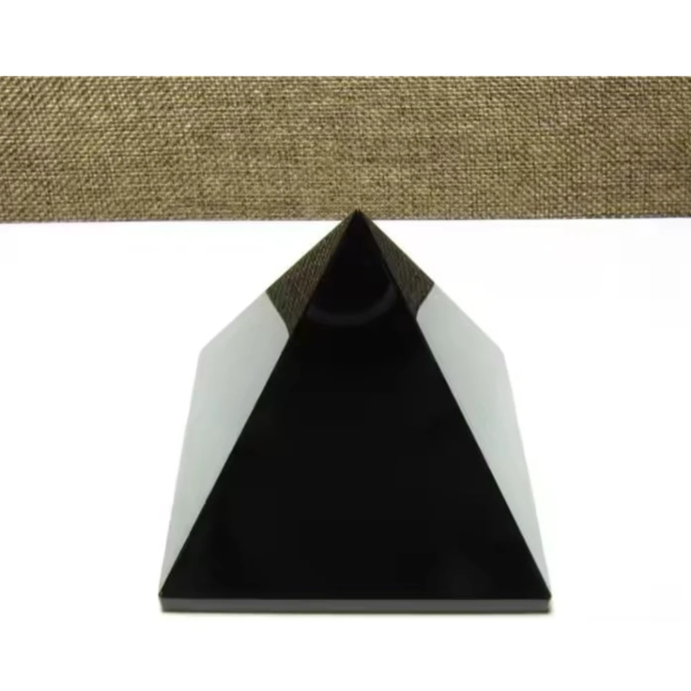 Agatesvibe Crystal Pyramid for Wealth & Good Luck – Black Tourmaline & Amazonite Stone – Energy Generator for Positive Vibes, EMF Protection, Home Decor & Meditation (Pack of 1)