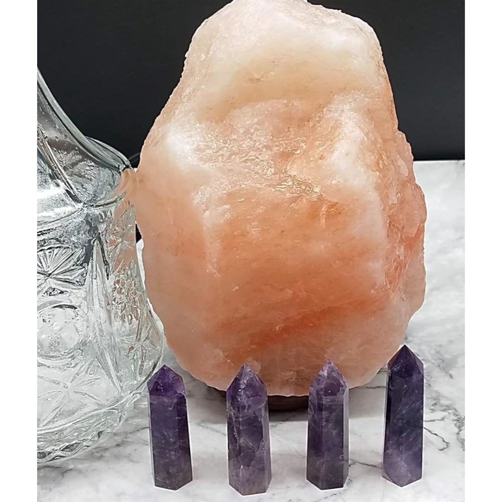 Agatesvibe Goege Bailey Amethyst Crystal Wand – Healing Stone | Faceted Reiki Chakra Meditation Tool for Energy Balancing & Spiritual Therapy (4pcs Purple Amethyst)