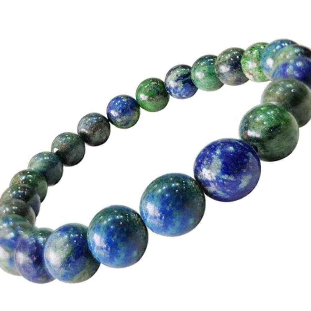 Agatesvibe Crystal Bracelet for Men & Women (8mm) | Gemstone Round Beads Bracelet for Girls | Elastic Casual Bracelet for Boys | Natural Reiki Feng Shui Healing Stone Bracelet for Unisex Adults (PAck of 1) (Chrysocolla)