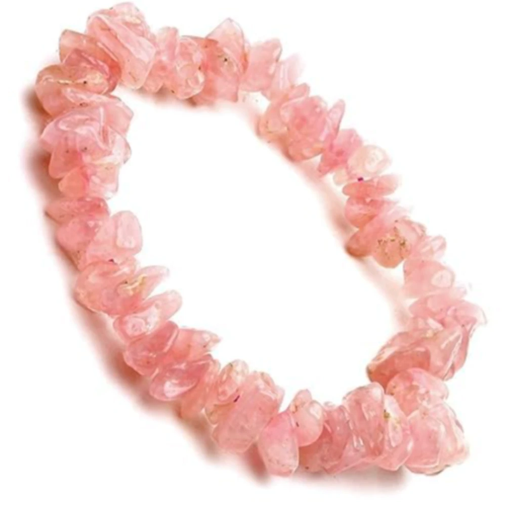 Agatesvibe Natural Rose Chips Bracelet | Certified Gemstone | Astrological Benefits | Positive Energy | Unisex Jewelry for Men & Women (Pack of 1)