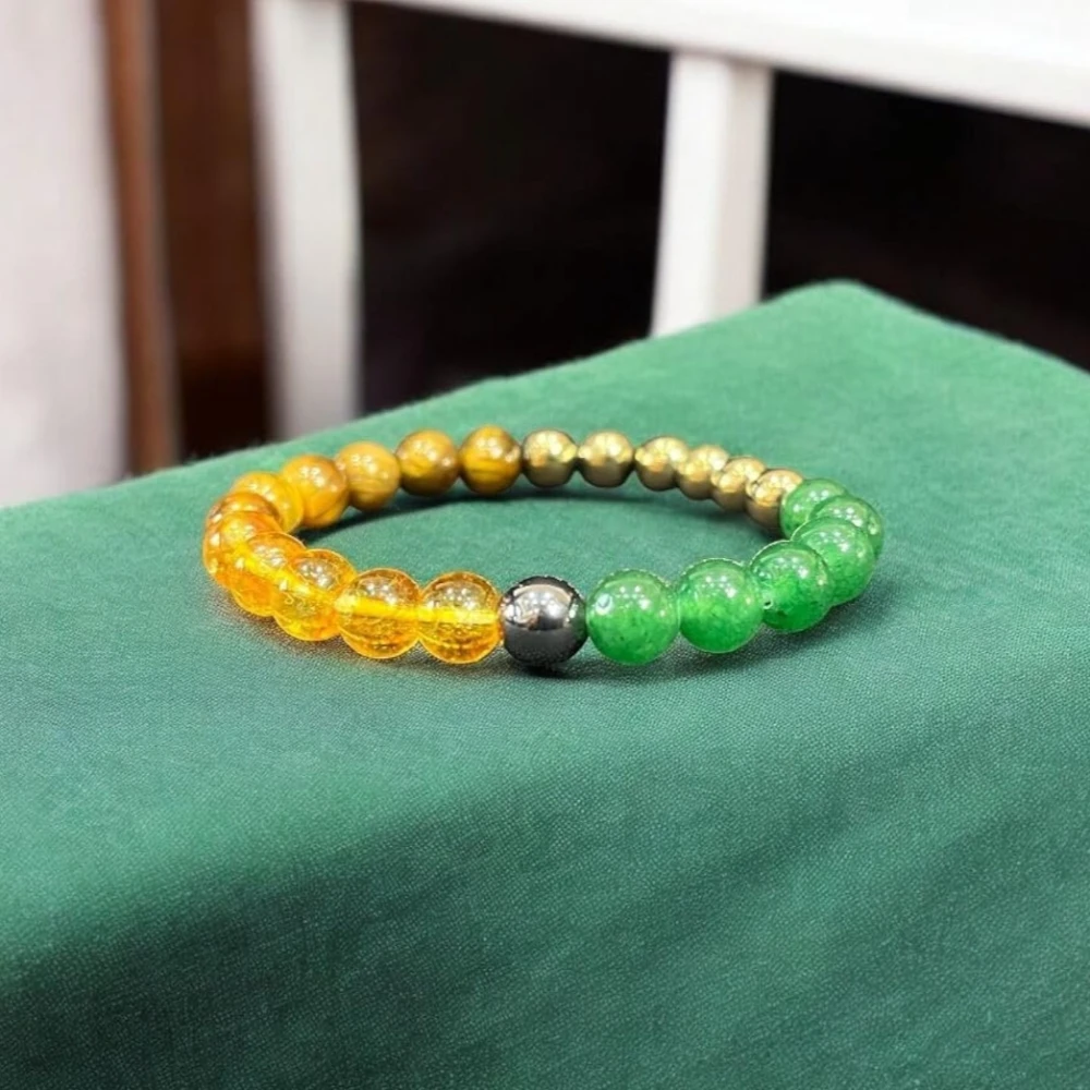 Agatesvibe Money Magnet Crystal Bracelet - Unisex Wealth & Prosperity Bracelet with Citrine, 8mm Beads, 24 Crystals
