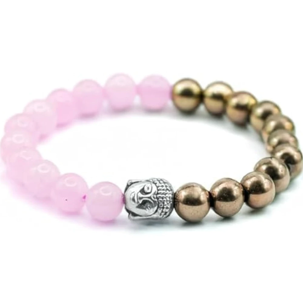 Agatesvibe Rose Quartz Bracelet for Emotional Well-being - Natural Rose Quartz with Round Beads (8mm) (Pack of 1)