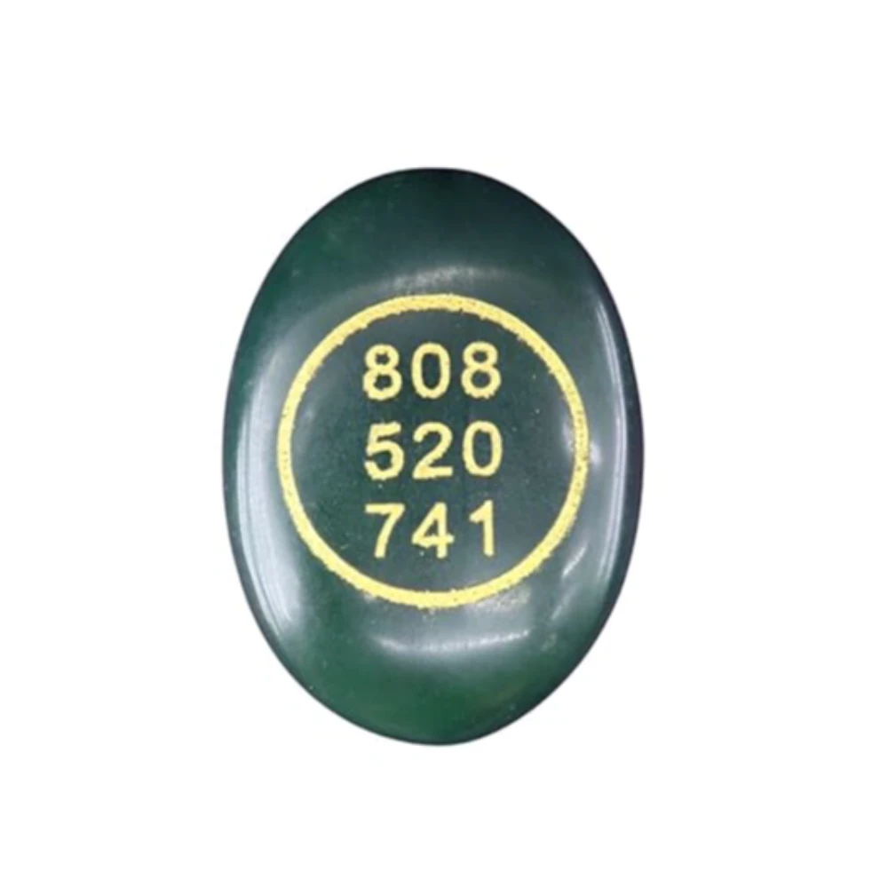 Agatesvibe Green Jade Crystal Money Switch Word & Zibu Symbol of Prosperity Natural Money Stone Oval Shape Cabochon Switchwords Gemstone for Reiki Crystal Stone Healing (Pack of 1)