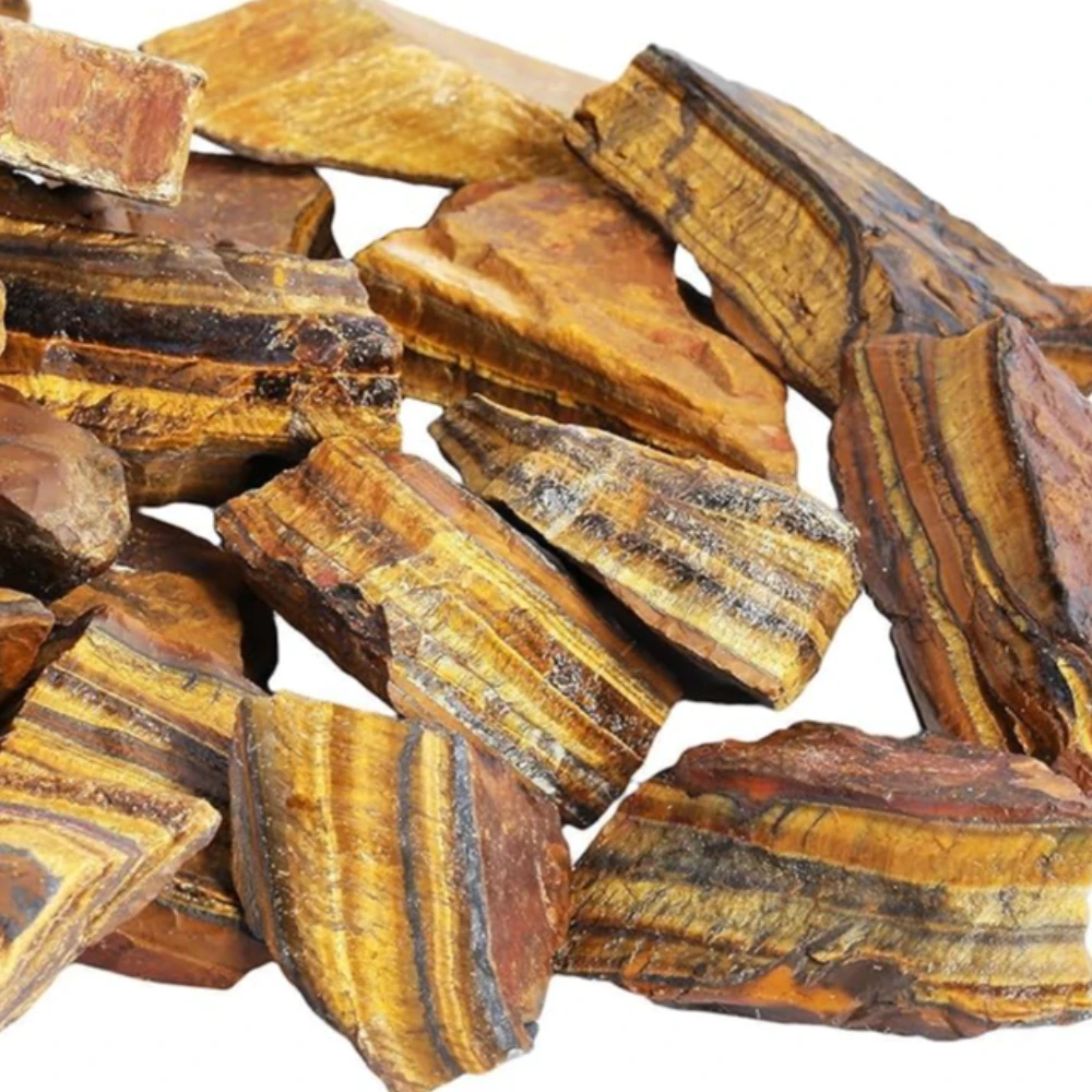 Agatesvibe 1 lb Bulk Natural Tiger's Eye Raw Crystals Rough Stones for Tumbling,Cabbing,Polishing,Wire Wrapping,Wicca & Reiki Crystal Healing