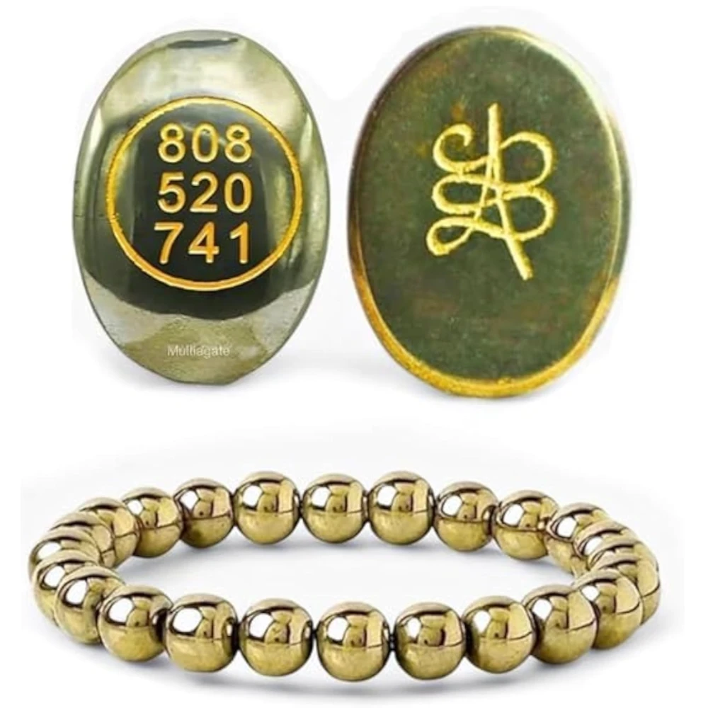 Agatesvibe Natural Jade Money Switch Zibu Symbol Coin and Natural Green Jade Bracelet 8 MM Beads Attract Money Cash Flow and Wealth for Men and Women (Pack of 1)