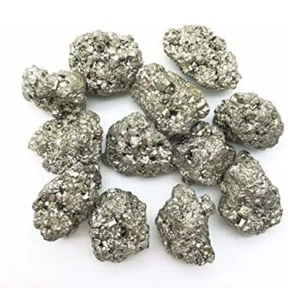 Agatesvibe 2 Pack 4.5 Oz Natural Pyrite Stone - Raw Pyrite Crystal for Cabbing, Tumbling, Reiki, and Healing