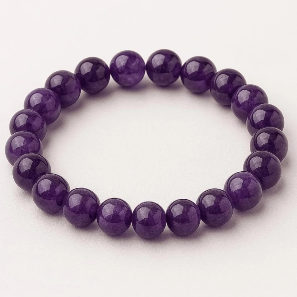 Certified Natural Amethyst Bracelet – Original Purple Stone Crystal Jewellery for Men & Women, Healing, Meditation & Energy Gemstone with Activation Card & Authenticity Certificate