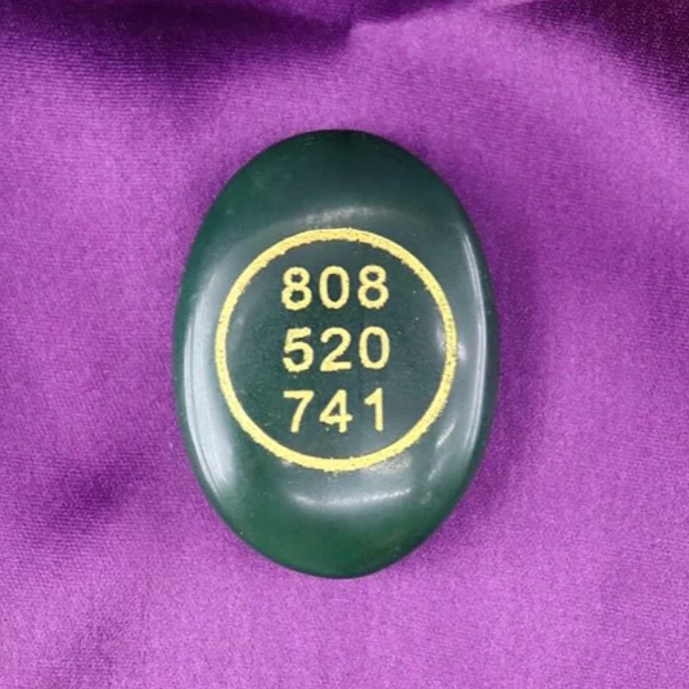 Agatesvibe Green Jade Crystal Money Switch Word & Zibu Symbol of Prosperity Natural Money Stone Oval Shape Cabochon Switchwords Gemstone for Reiki Crystal Stone Healing (Pack of 5)