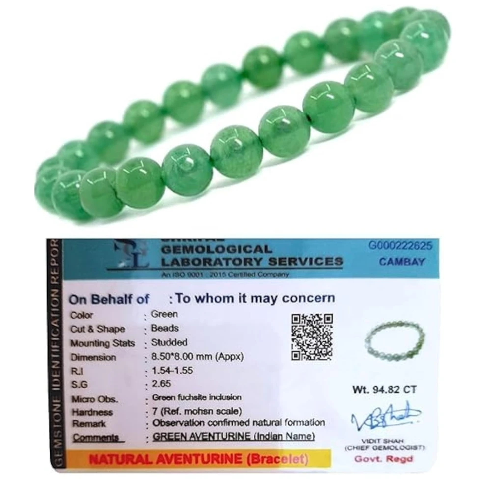 Agatesvibe Natural Certified 8mm Healing Crystal Bracelet | Stretchable Unisex Design for Men & Women | Promotes Chakra Balancing, Inner Peace, Abundance & Overall Well-being | Pack of 1