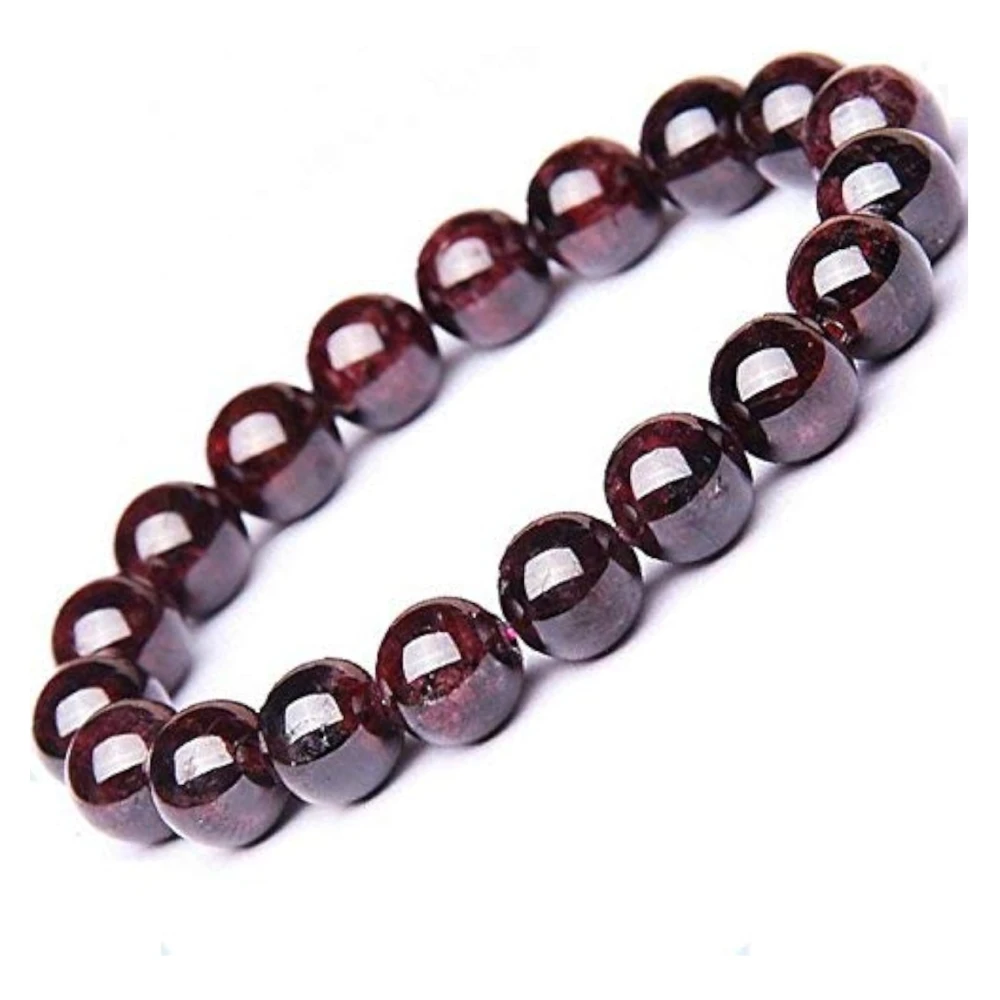 multiagate Red Garnet Beads Stone Bracelet For Unisex Adult (8 Mm)