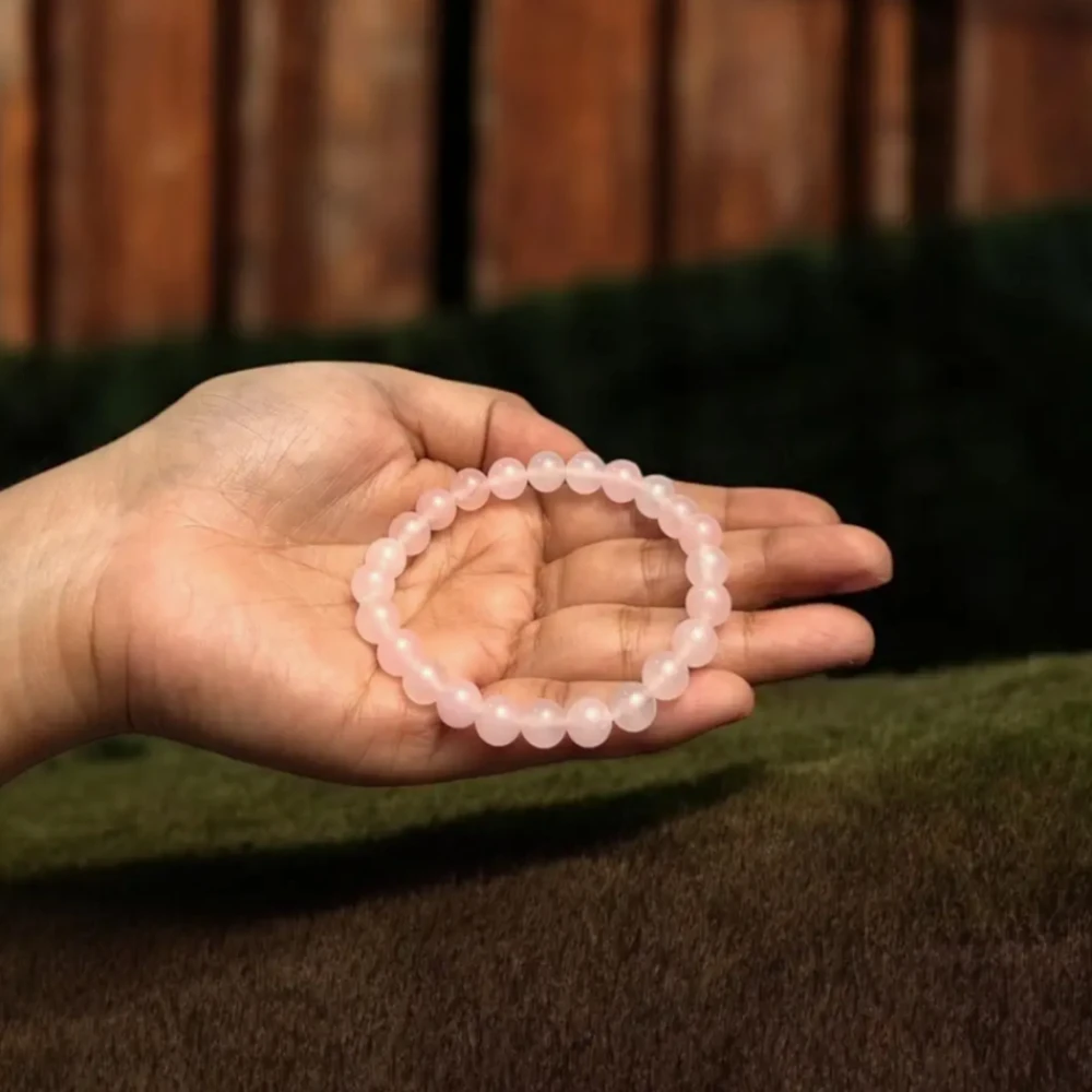 Original Rose Quartz Bracelet | AAA Quality | Premium Crystal for Love, Relationships, Compassion & Self-Worth | With Lab Cirtificate | Handmade Stretchable Bracelet | Unisex