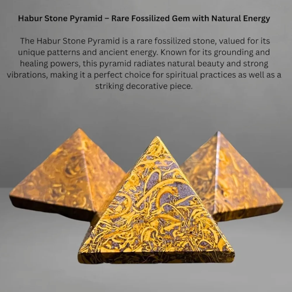 Agatesvibe Natural Jaisalmer Habur Stone Pyramid – Handcrafted Healing Crystal Pyramid for Vastu, Meditation, Positive Energy, Home & Office Décor (Size 2 x 2 x 2 Inch)"