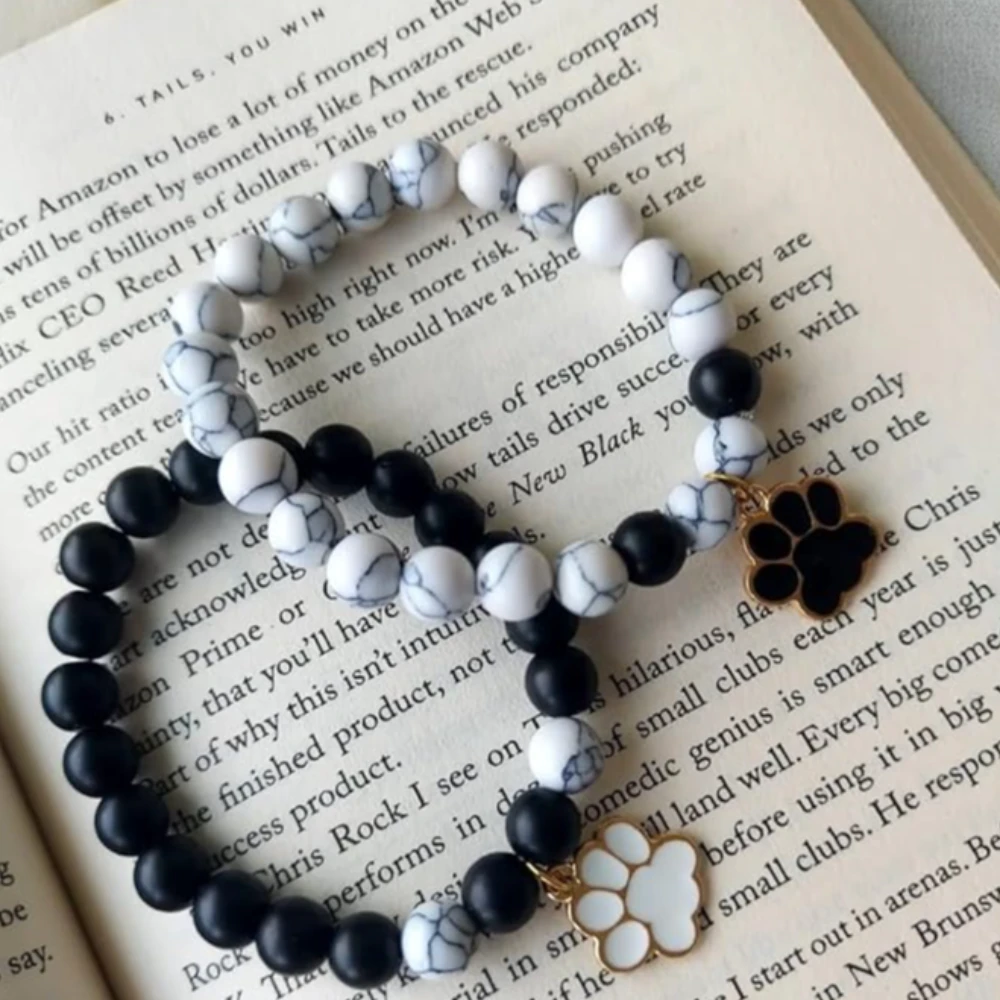 Agatesvibe "Couple Bracelet Combo – Luminous Glow-in-the-Dark Moon & Lotus Flower Charm Bracelets | Onyx Beads Unisex Matching Bracelets for Men & Women | Romantic Gift for Couples