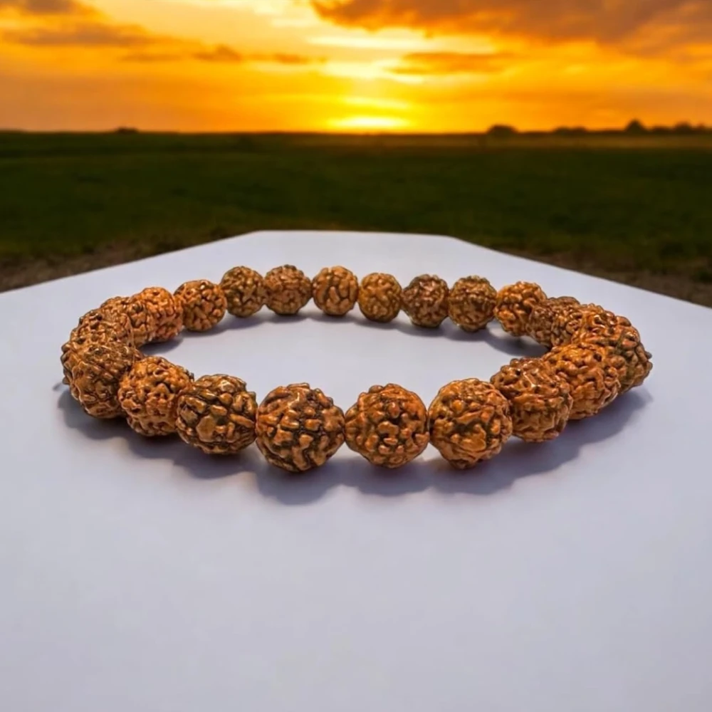 Agatesvibe Genuine 5 Mukhi Rudraksha Bracelet – Original Certified, Hand-Worn & Regularly Blessed by Lord Rudra | Kalagni Panch Mukhi for Men & Women (Pack of 1)