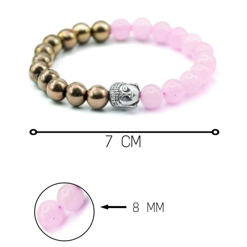Agatesvibe Rose Quartz Bracelet for Emotional Well-being - Natural Rose Quartz with Round Beads (8mm) (Pack of 1)