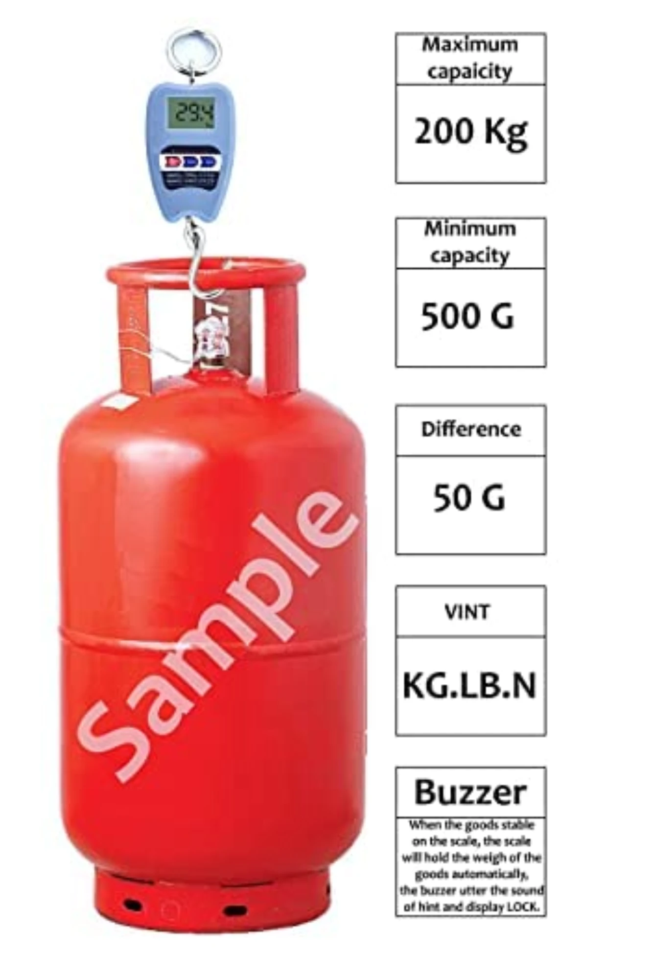 SIYOL SCALE 200KG (SY-8088) Heavy Duty Digital Crane Hanging Scale Capacity-200Kg x 20Gm Accuracy