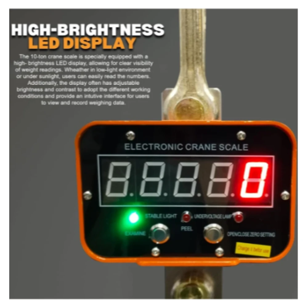 SIYOL Digital Crane Hanging Scale 5 Ton Capacity, 2kg Accuracy (WT-OCS-10T)
