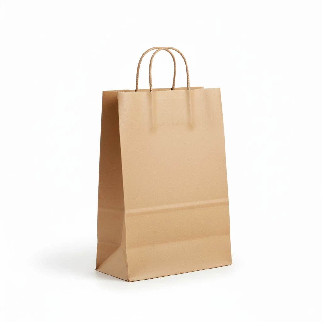 9.5x5.5x9.5 Inches - Paper Bag with Handle (100)
