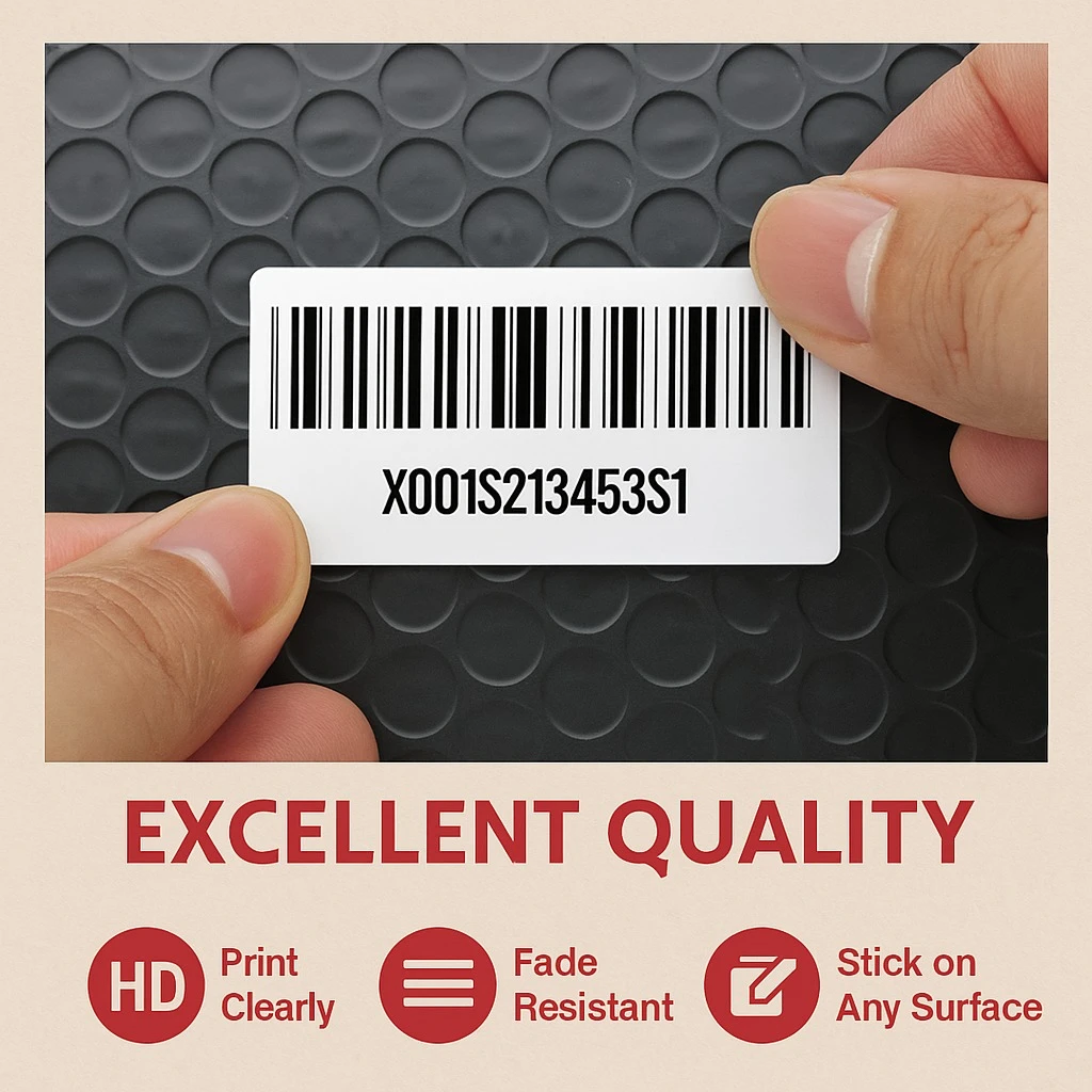 Chromo Barcode Label Sticker - 60mm x 25mm - 1000 Labels Per Roll(2 Rolls) - Self Adhesive Sticker for Printing Barcoding