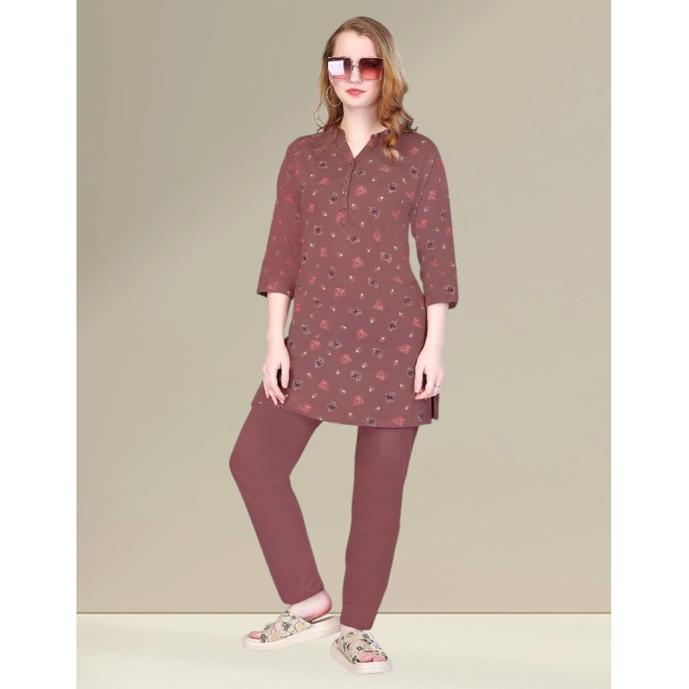 Hosiery Kurti Night Suit (M)