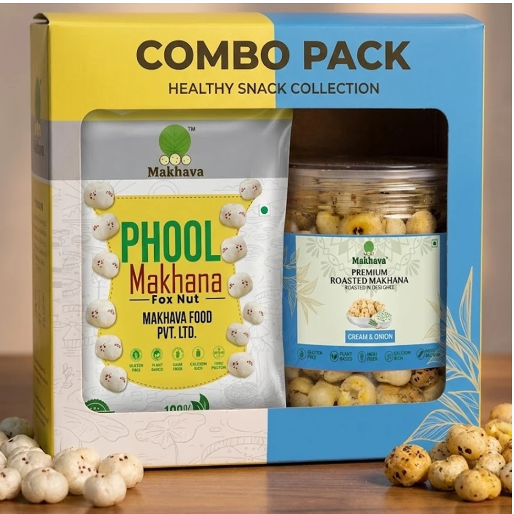 Makhana 100 gm Jumbo & Flavoured Makhana 80 gm Cream & Onion