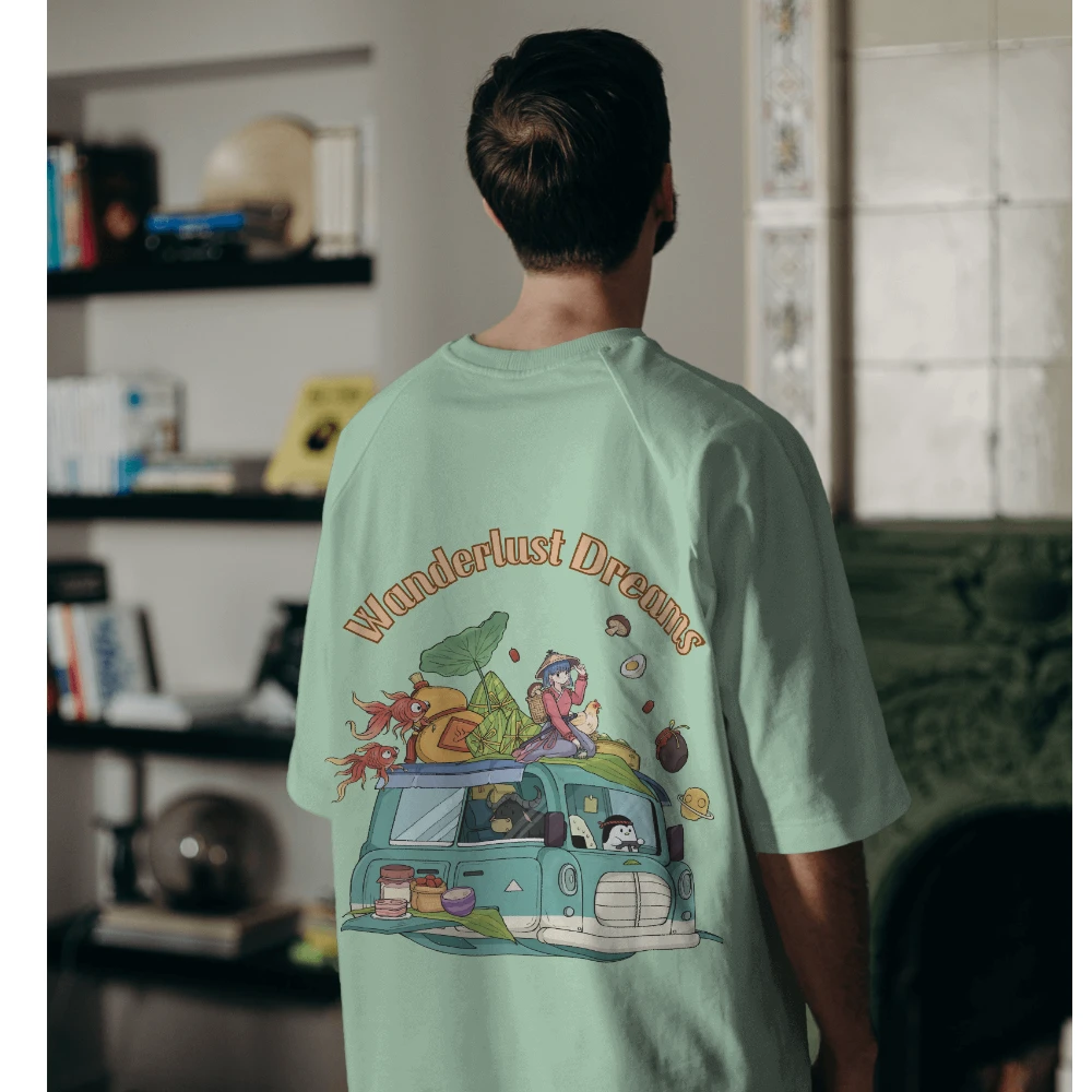 Oversized T-shirt in Slate Grey Green Shade (S)