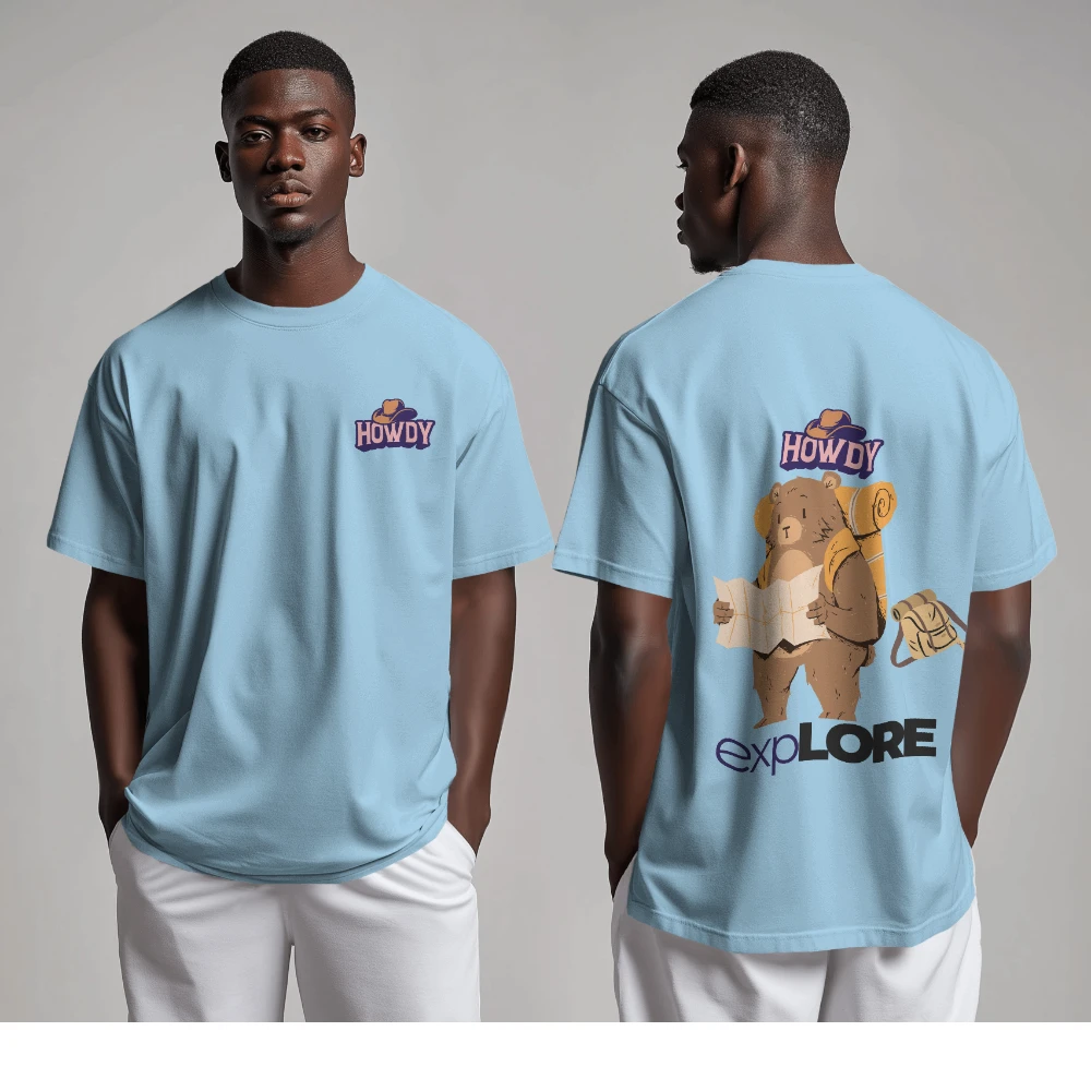 Oversized T-shirt in Sky Blue Shade (L)