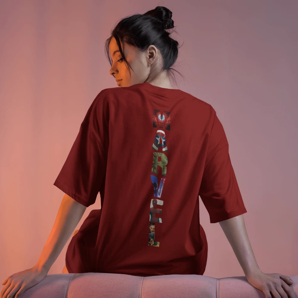Oversized T-shirt in Crimson Red Shade (S)