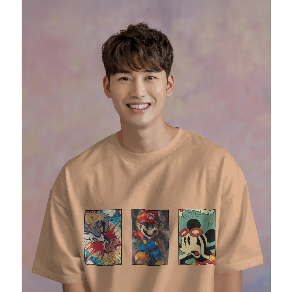 Oversized T-shirt in Apricot Shade