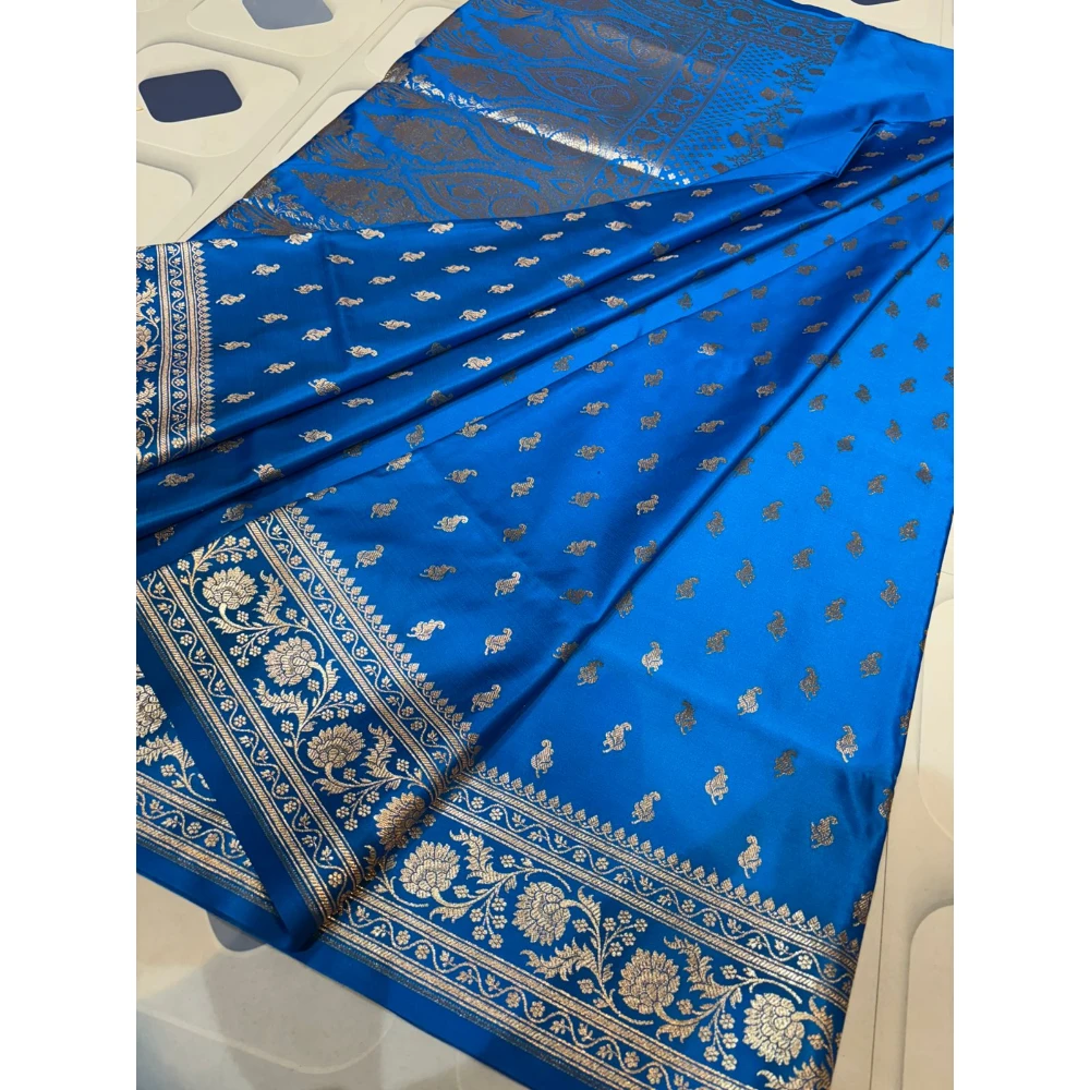 Pure cotton Jamdani Saree (Sky Blue)