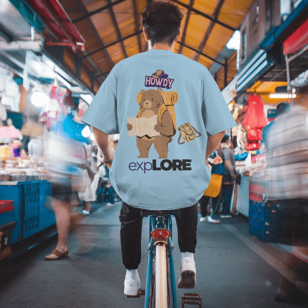 Oversized T-shirt in Sky Blue Shade