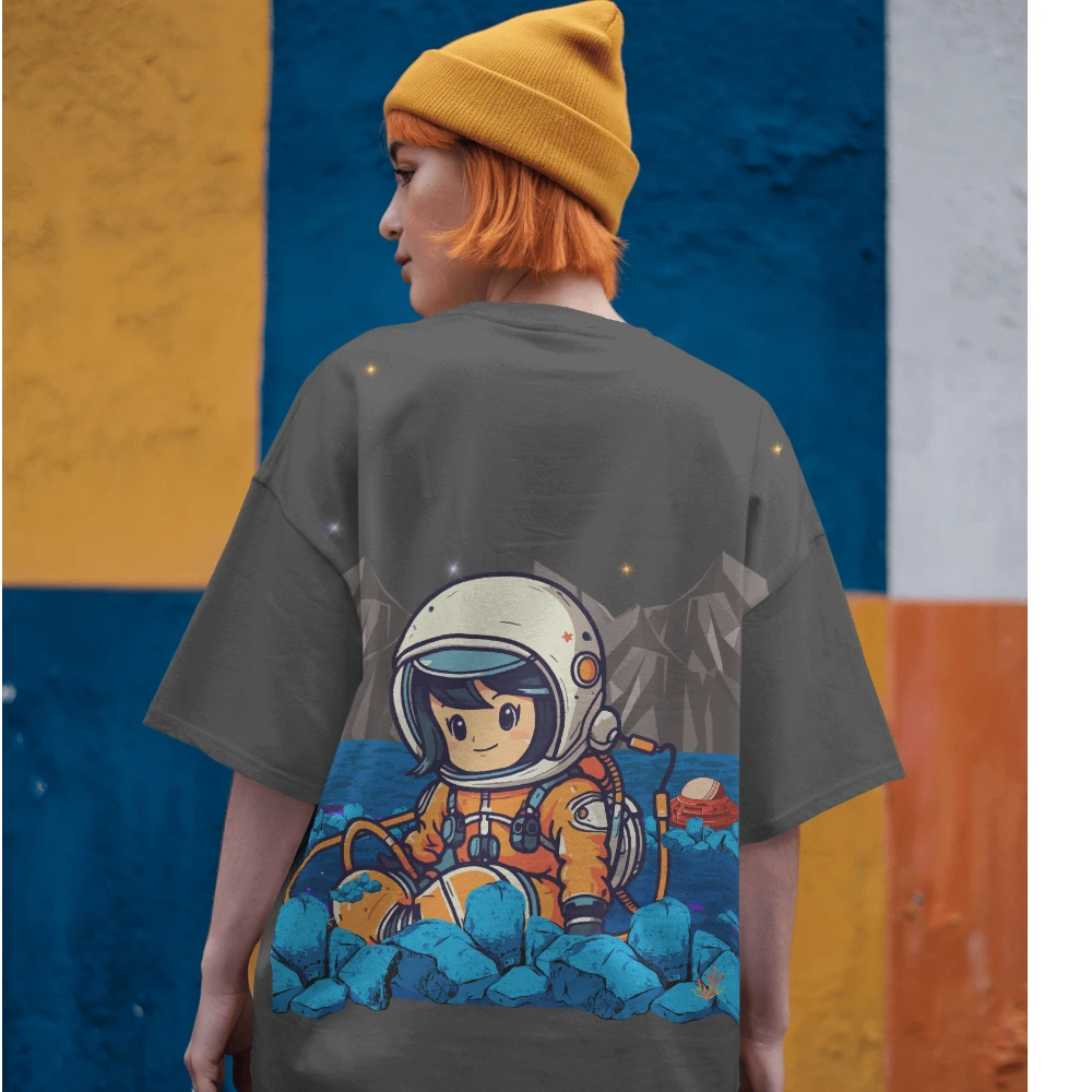 Oversized T-shirt in Dark Charcoal Shade (L)