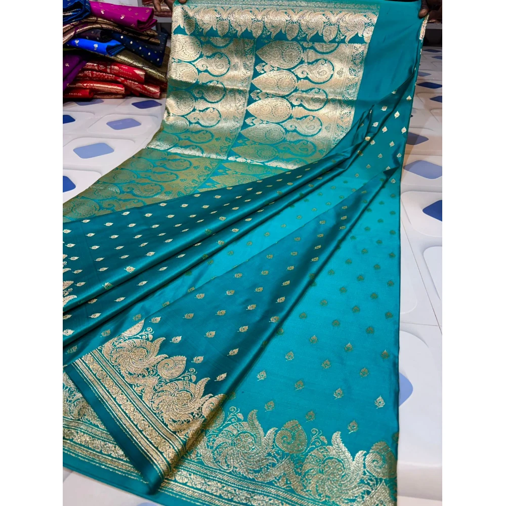 Pure cotton Jamdani Saree (Sky Blue)