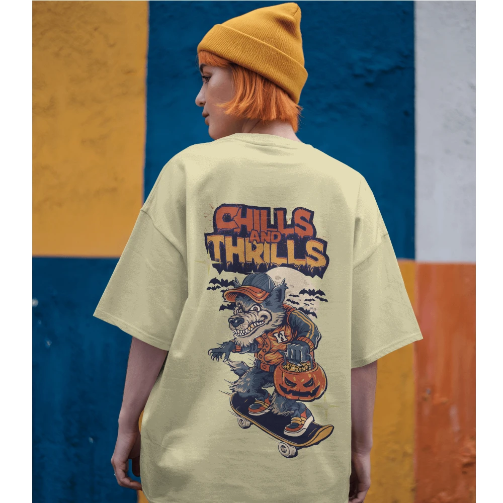 Oversized T-shirt in Beige Shade (S)