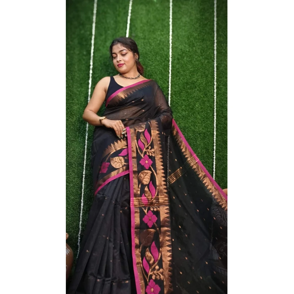 Tissue Kanjivaram Silk (Black)