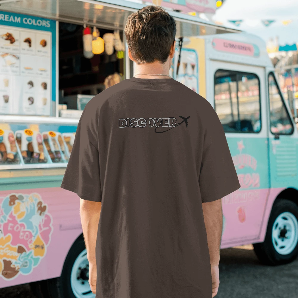 Oversized T-shirt in Muted Chocolate Brown Shade (L)