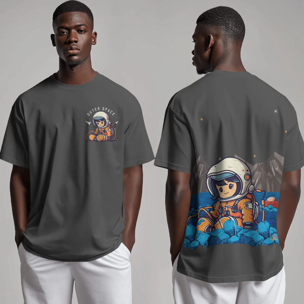 Oversized T-shirt in Dark Charcoal Shade (L)