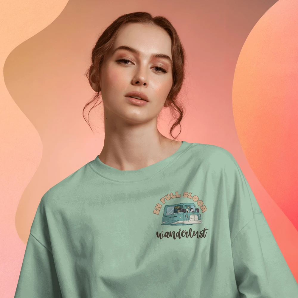 Oversized T-shirt in Slate Grey Green Shade (S)