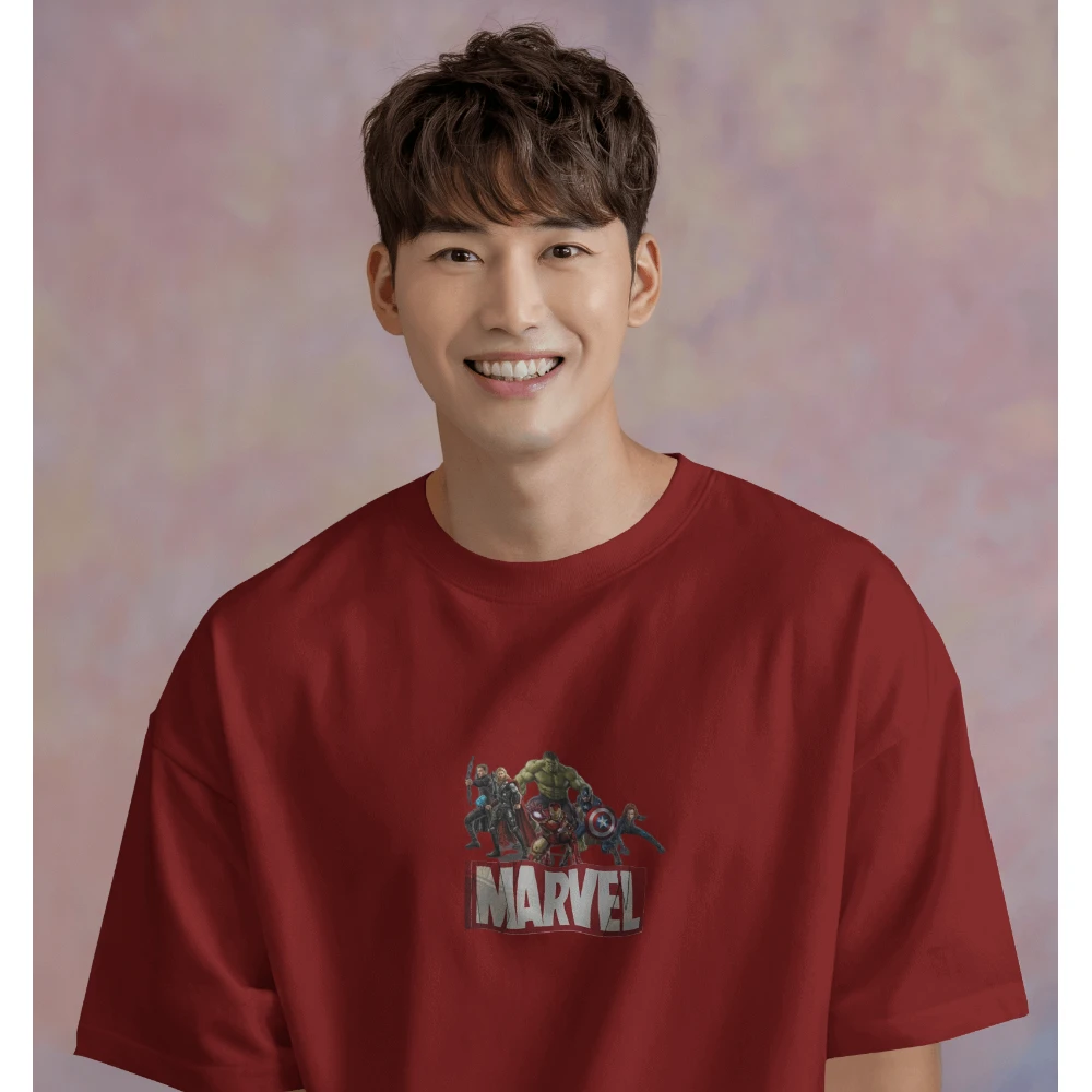 Oversized T-shirt in Crimson Red Shade