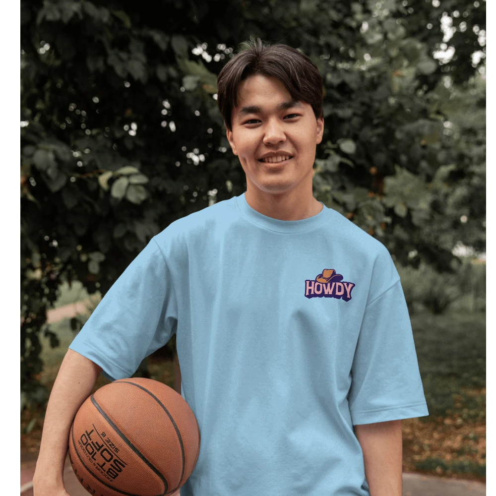 Oversized T-shirt in Sky Blue Shade (L)