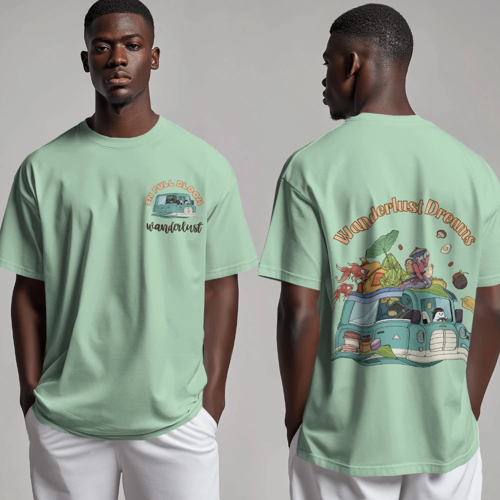 Oversized T-shirt in Slate Grey Green Shade (S)