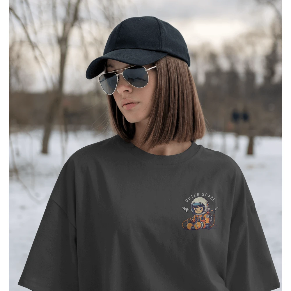 Oversized T-shirt in Dark Charcoal Shade (L)