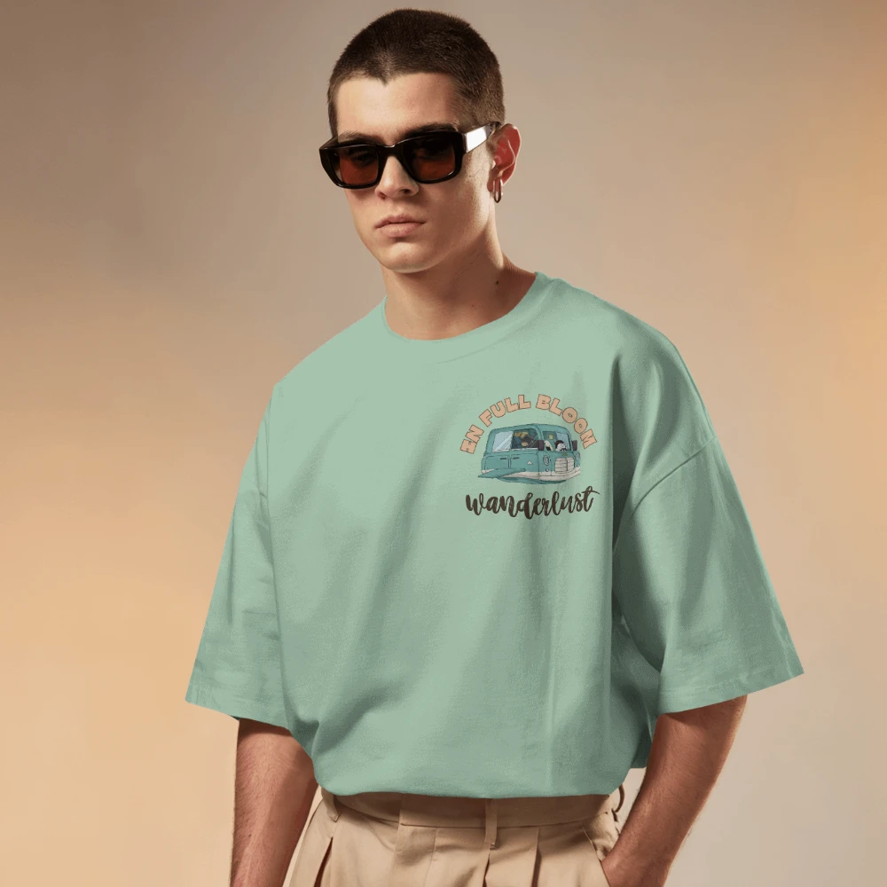 Oversized T-shirt in Slate Grey Green Shade (S)