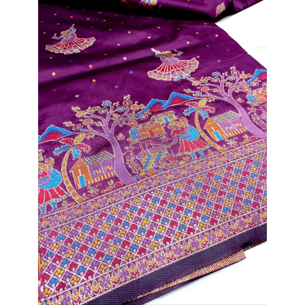 Handloom Maheshwari Cotton Silk (Black)