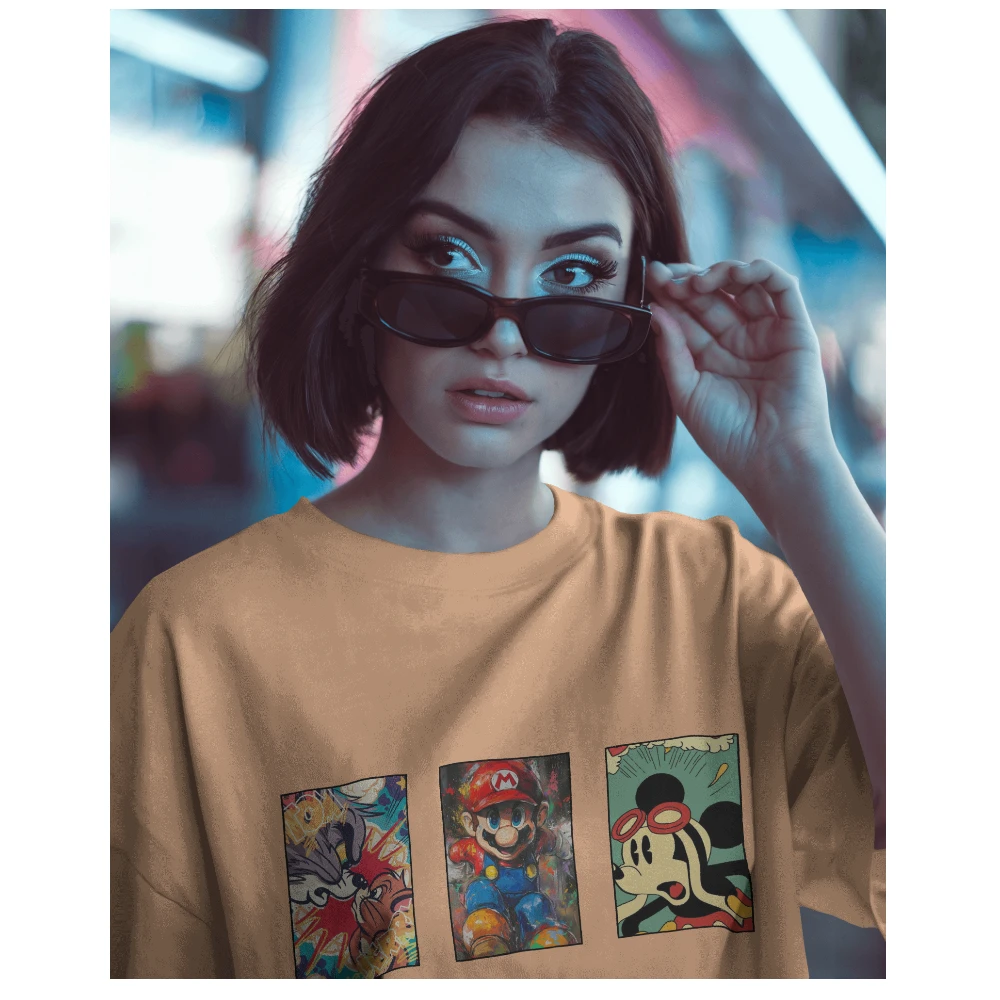 Oversized T-shirt in Apricot Shade