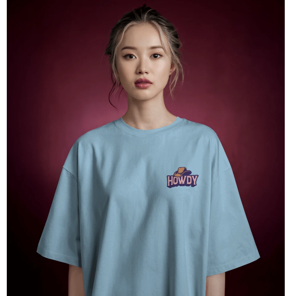 Oversized T-shirt in Sky Blue Shade