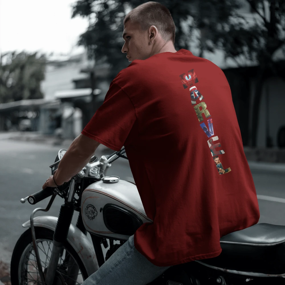 Oversized T-shirt in Crimson Red Shade