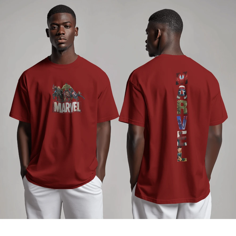 Oversized T-shirt in Crimson Red Shade (S)