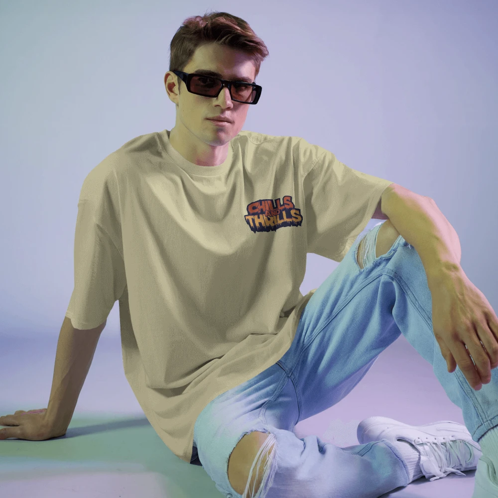 Oversized T-shirt in Beige Shade